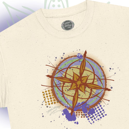 Earth Compass Graphic T-Shirt - Brush&Pen® Collection - Unisex-Fit Tee