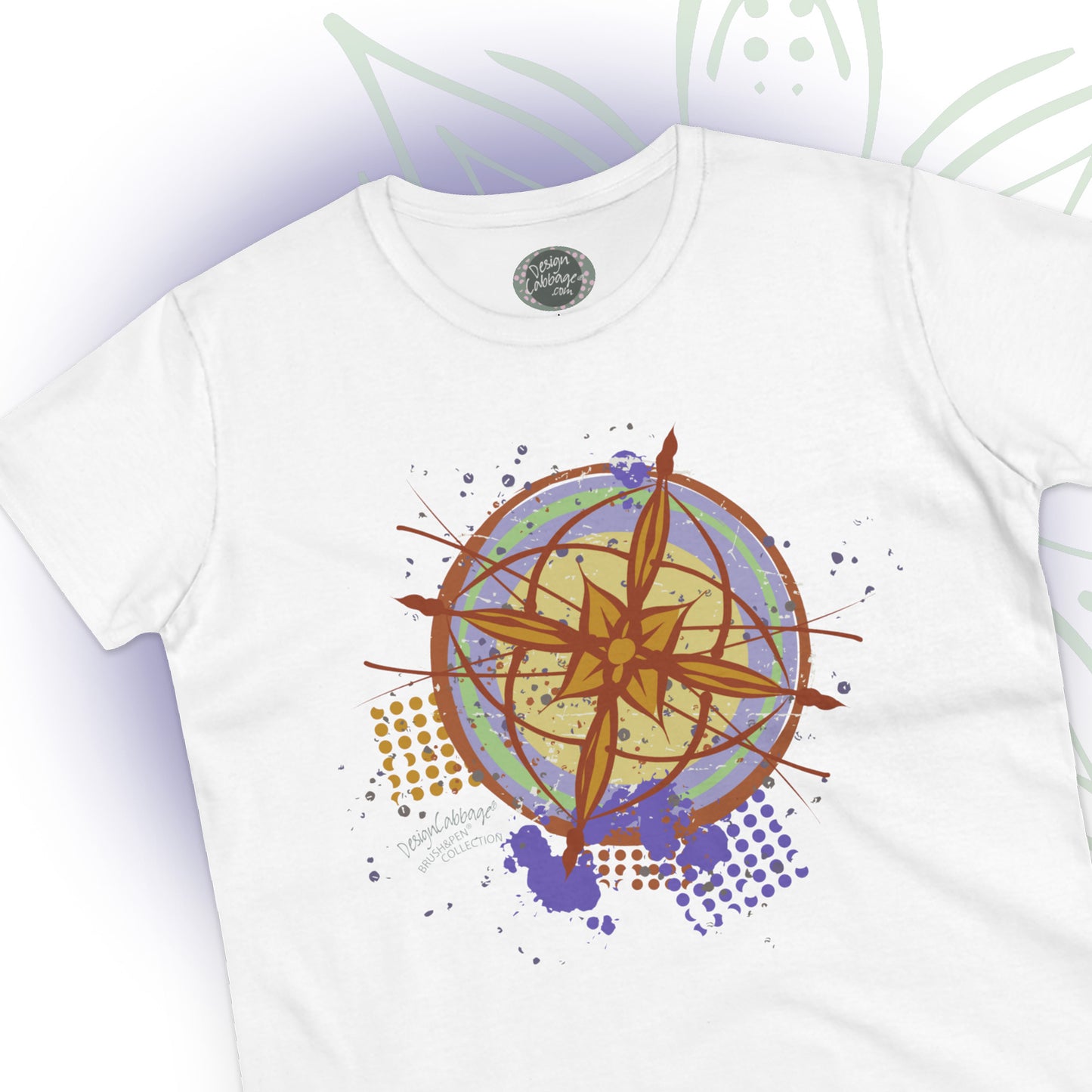 Earth Compass Graphic T-Shirt - Brush&Pen® Collection - Women's Tee