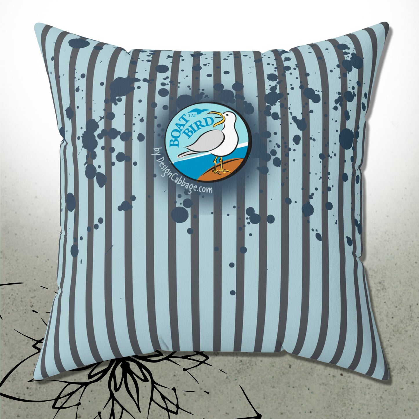 Sailboat Nautical Graphic Throw Pillow - BoatBird™ Collection