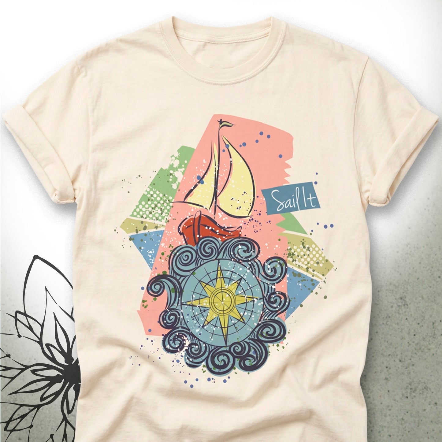 Sailboat Compass T-Shirt — BoatBird® Collection