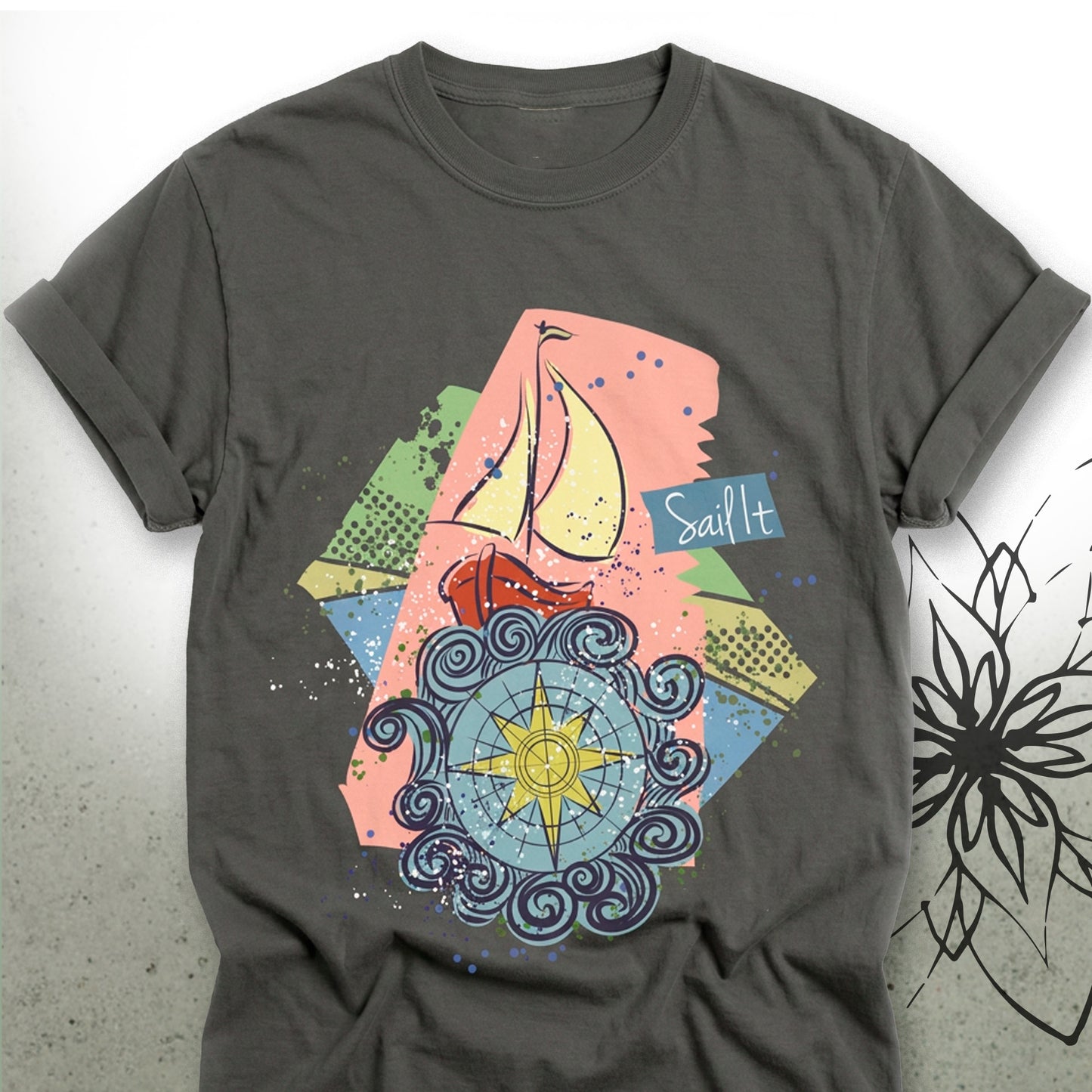 Sailboat Compass T-Shirt — BoatBird® Collection