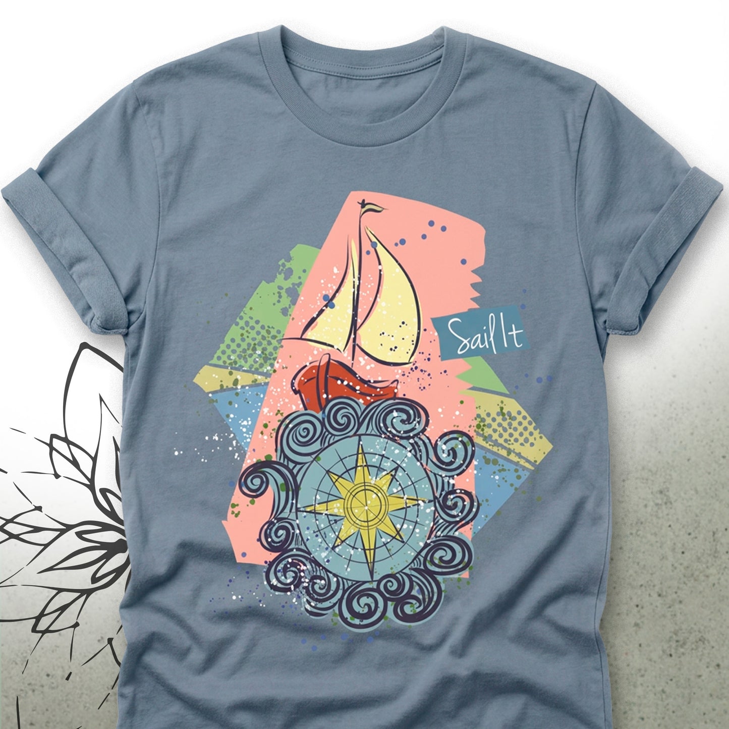 Sailboat Compass T-Shirt — BoatBird® Collection