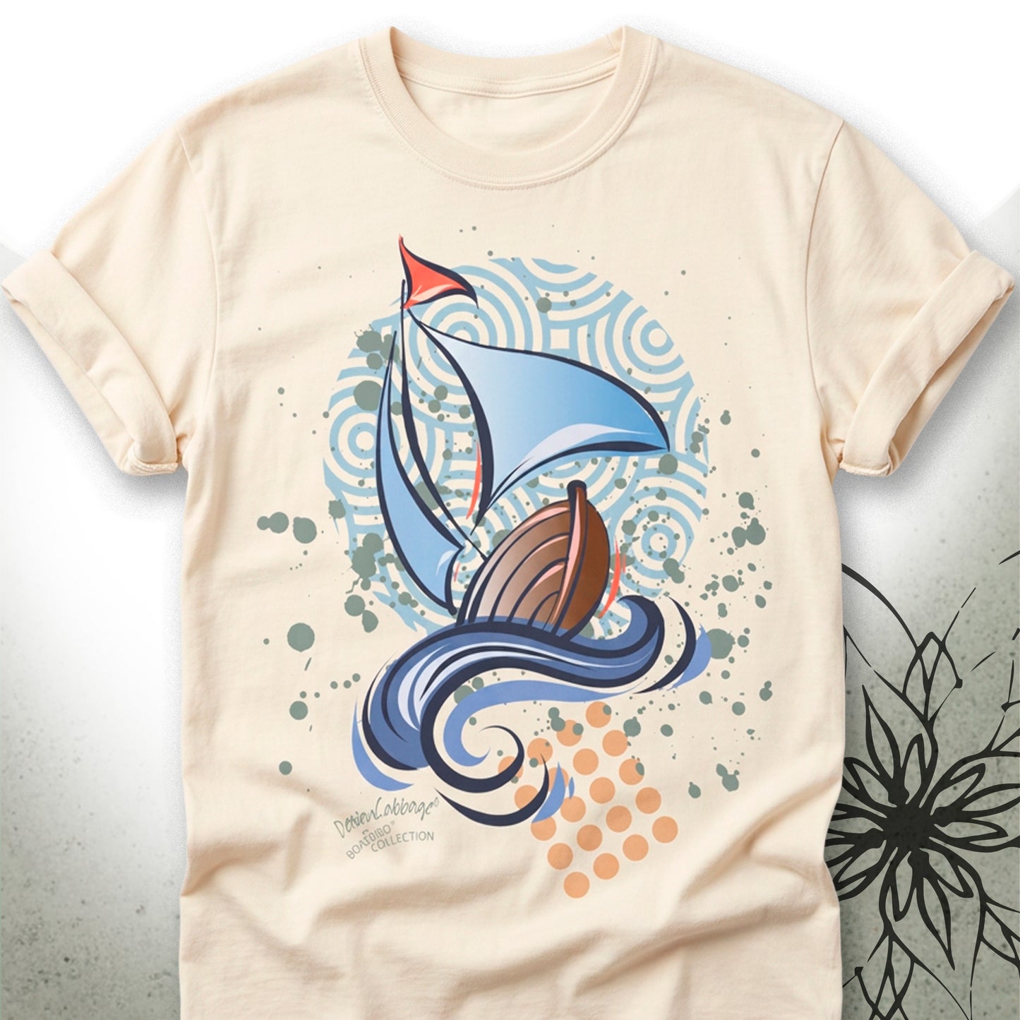 Sailboat Waves Graphic T-Shirt — BoatBird® Collection