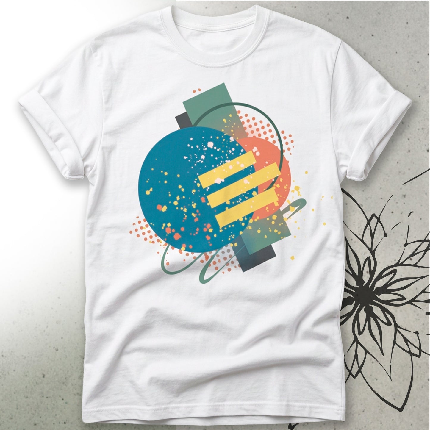 Abstract Retro Geometric Graphic T-Shirt - Brush&Pen® Collection