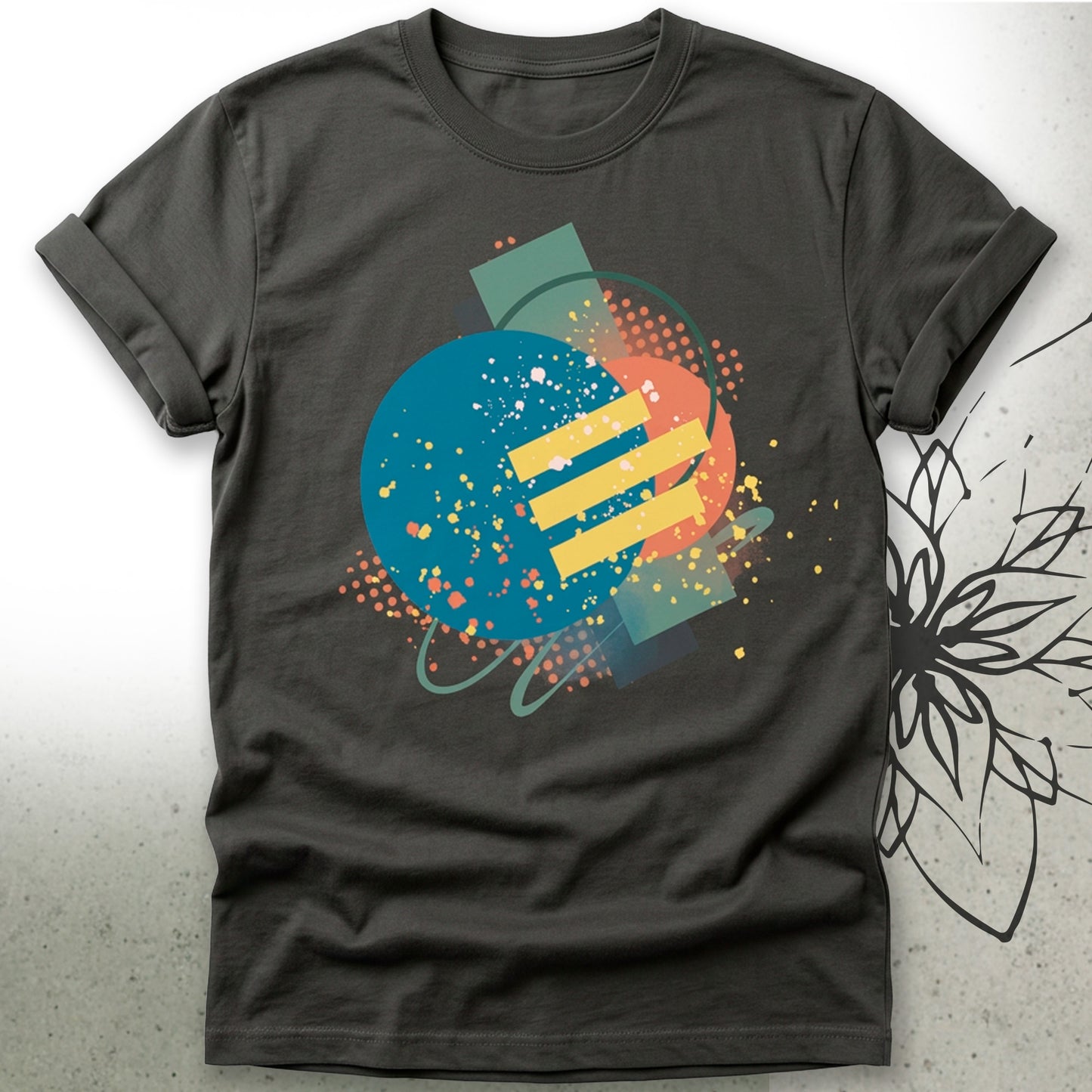 Abstract Retro Geometric Graphic T-Shirt - Brush&Pen® Collection