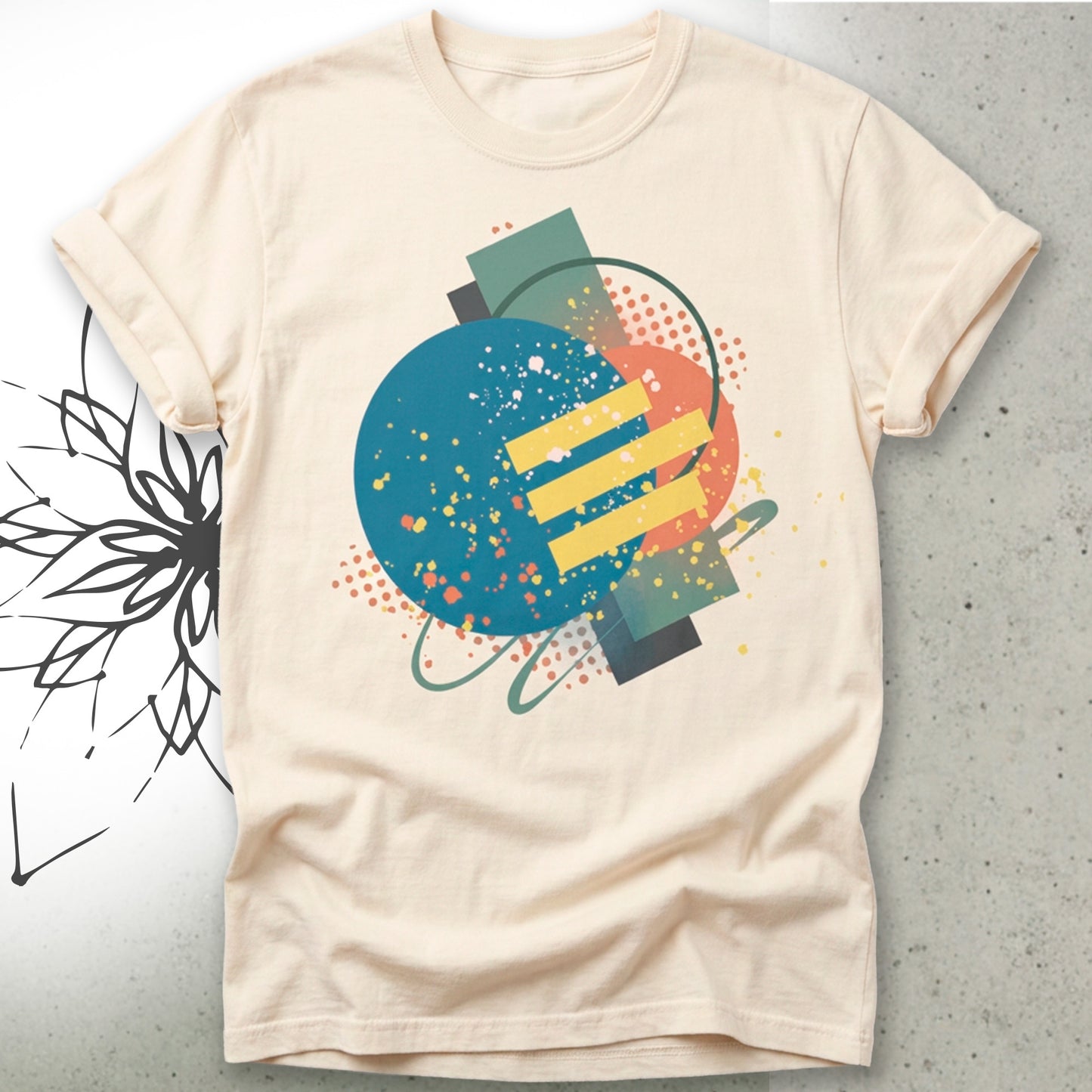 Abstract Retro Geometric Graphic T-Shirt - Brush&Pen® Collection
