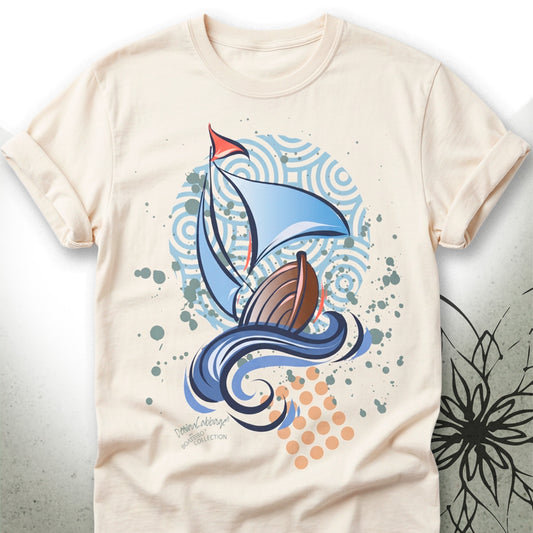 Sailboat Waves Unisex Graphic T-Shirt — BoatBird® Collection