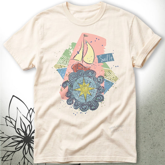 Sailboat Compass Unisex Graphic T-Shirt — BoatBird® Collection