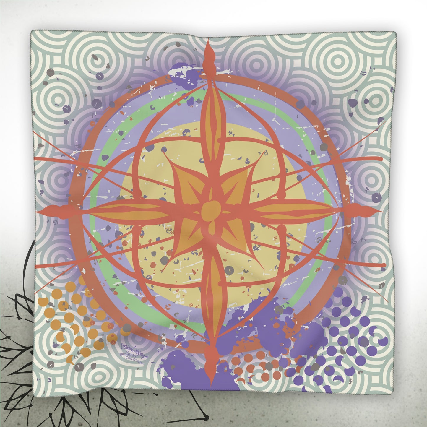 Earth Compass Graphic Scarf - Brush&Pen® Collection