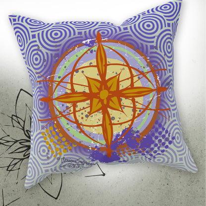 Earth Compass Graphic Throw Pillow - Brush&Pen™ Collection