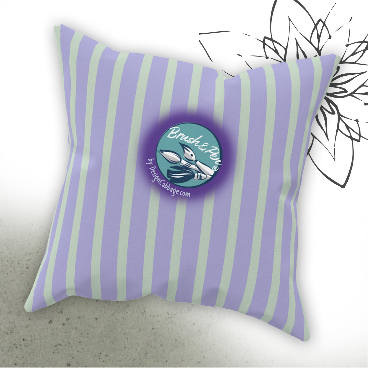 Earth Compass Graphic Throw Pillow - Brush&Pen™ Collection