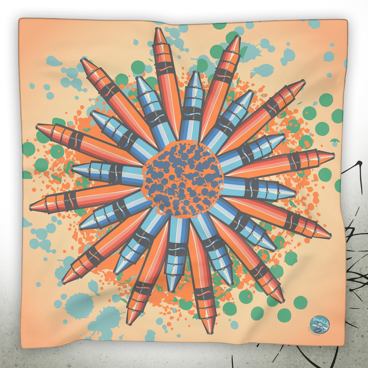 Crayon Mandala Graphic Scarf - Brush&Pen® Collection