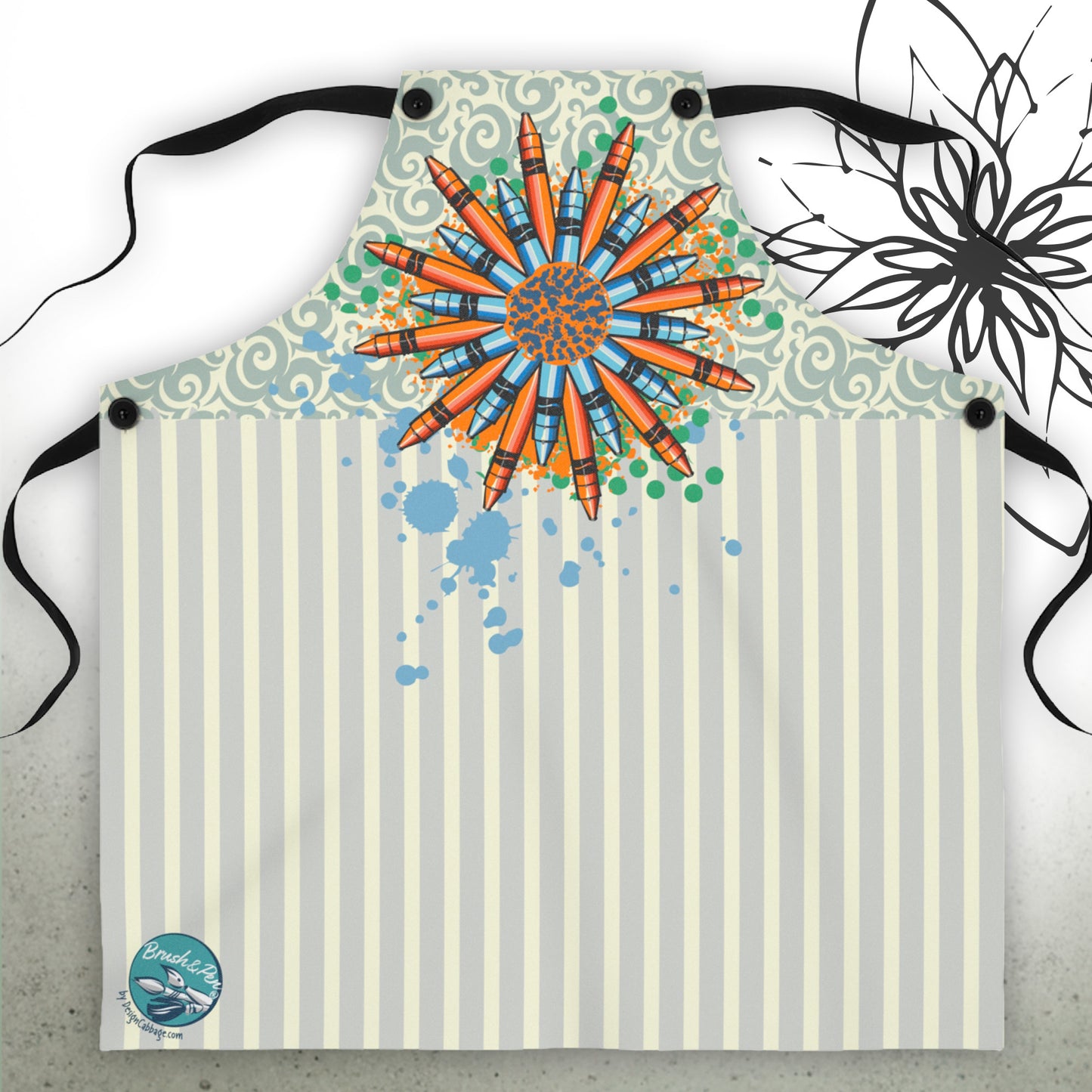 Crayon Mandala Graphic Apron - Brush&Pen® Collection