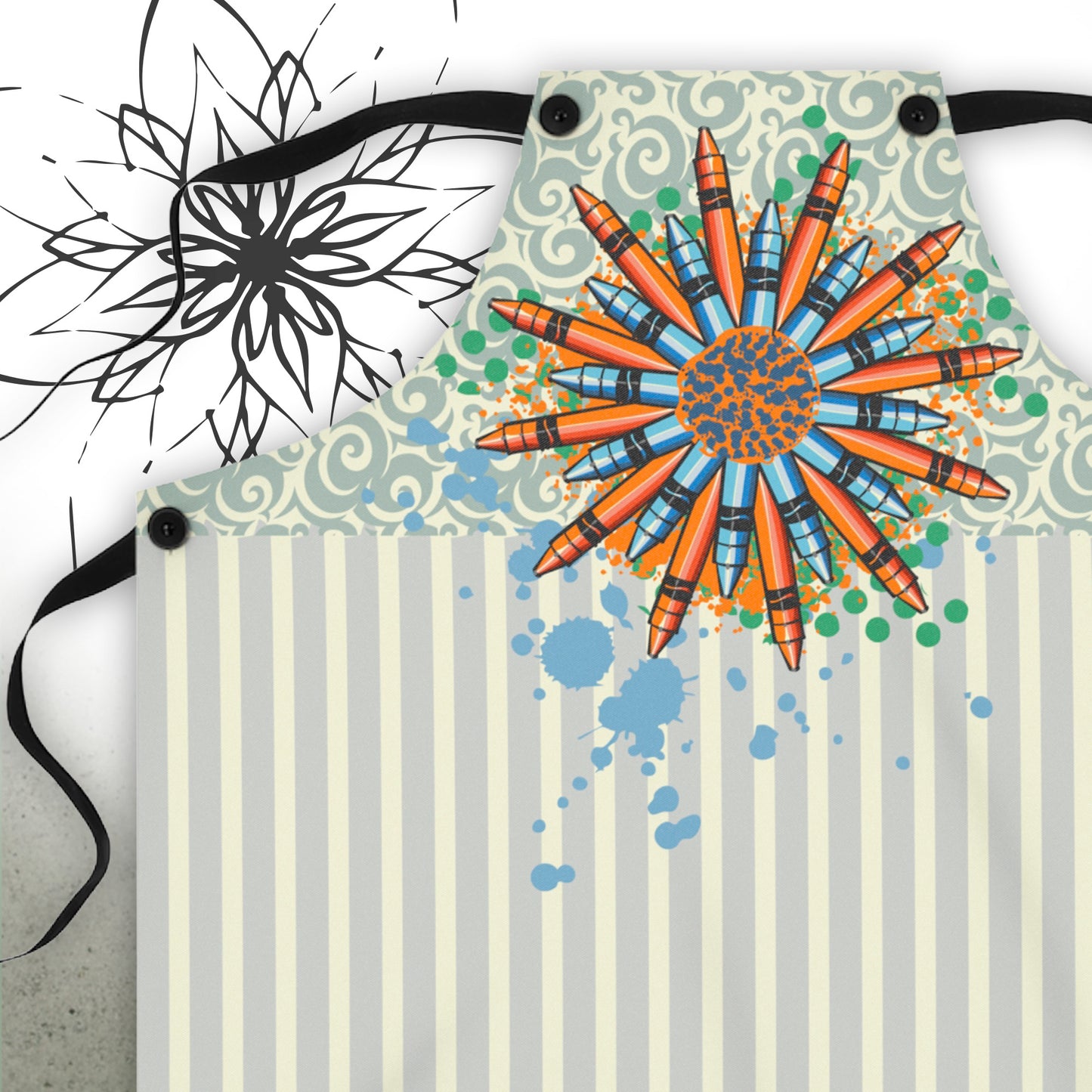 Crayon Mandala Graphic Apron - Brush&Pen® Collection
