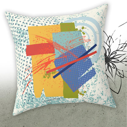 Colorful Abstract Art Graphic Throw Pillow - Brush&Pen™ Collection