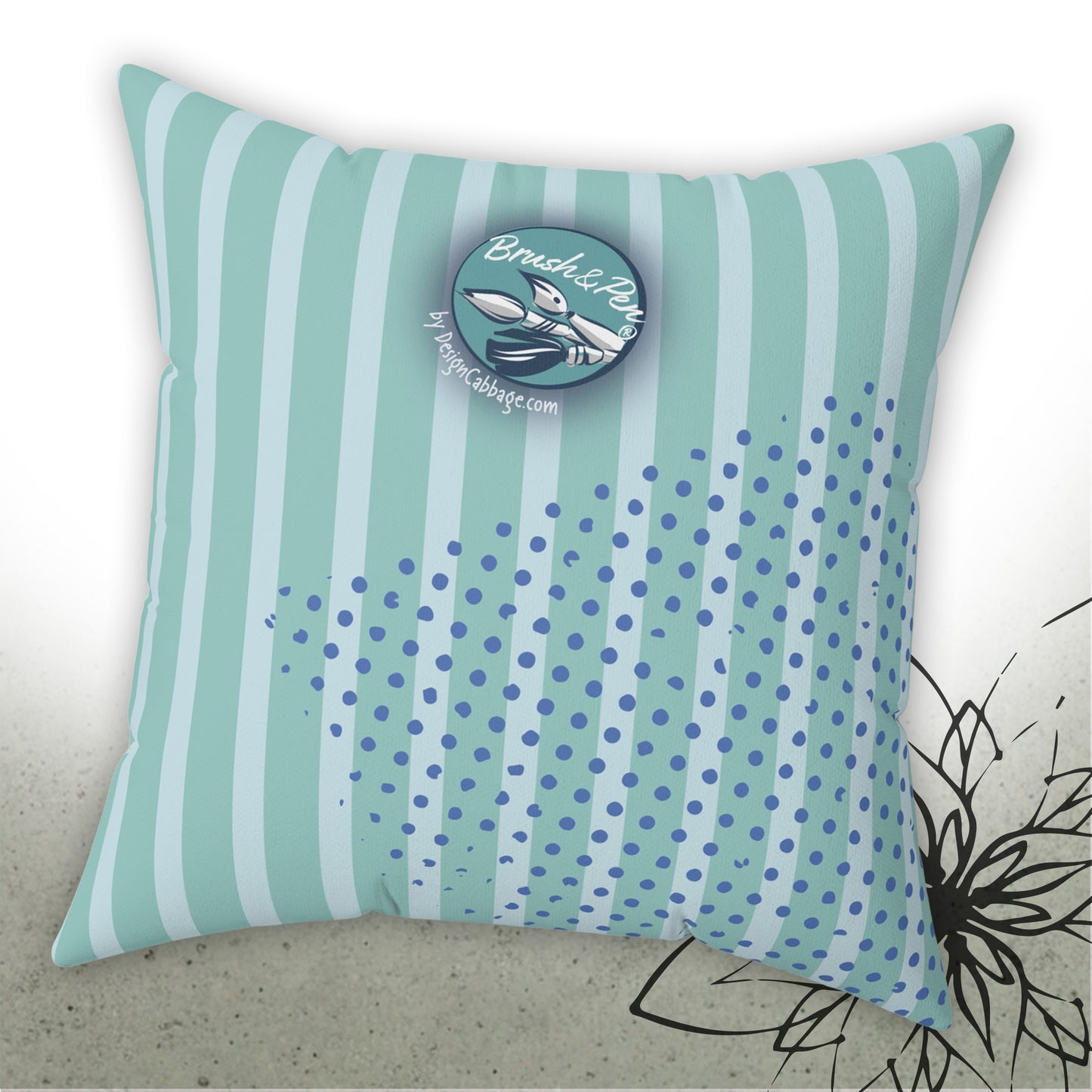 Colorful Abstract Art Graphic Throw Pillow - Brush&Pen™ Collection