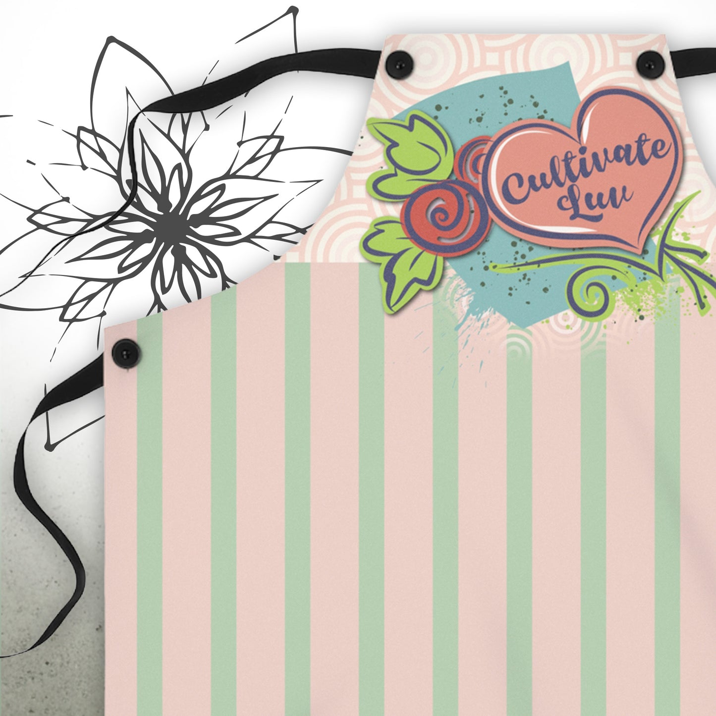 Love Heart Graphic Apron - CultivateLuv® Collection