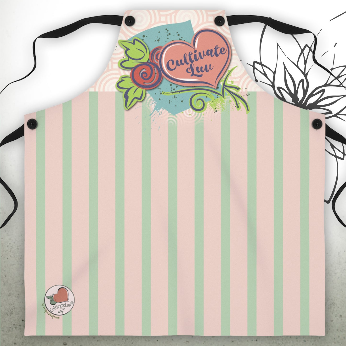 Love Heart Graphic Apron - CultivateLuv® Collection