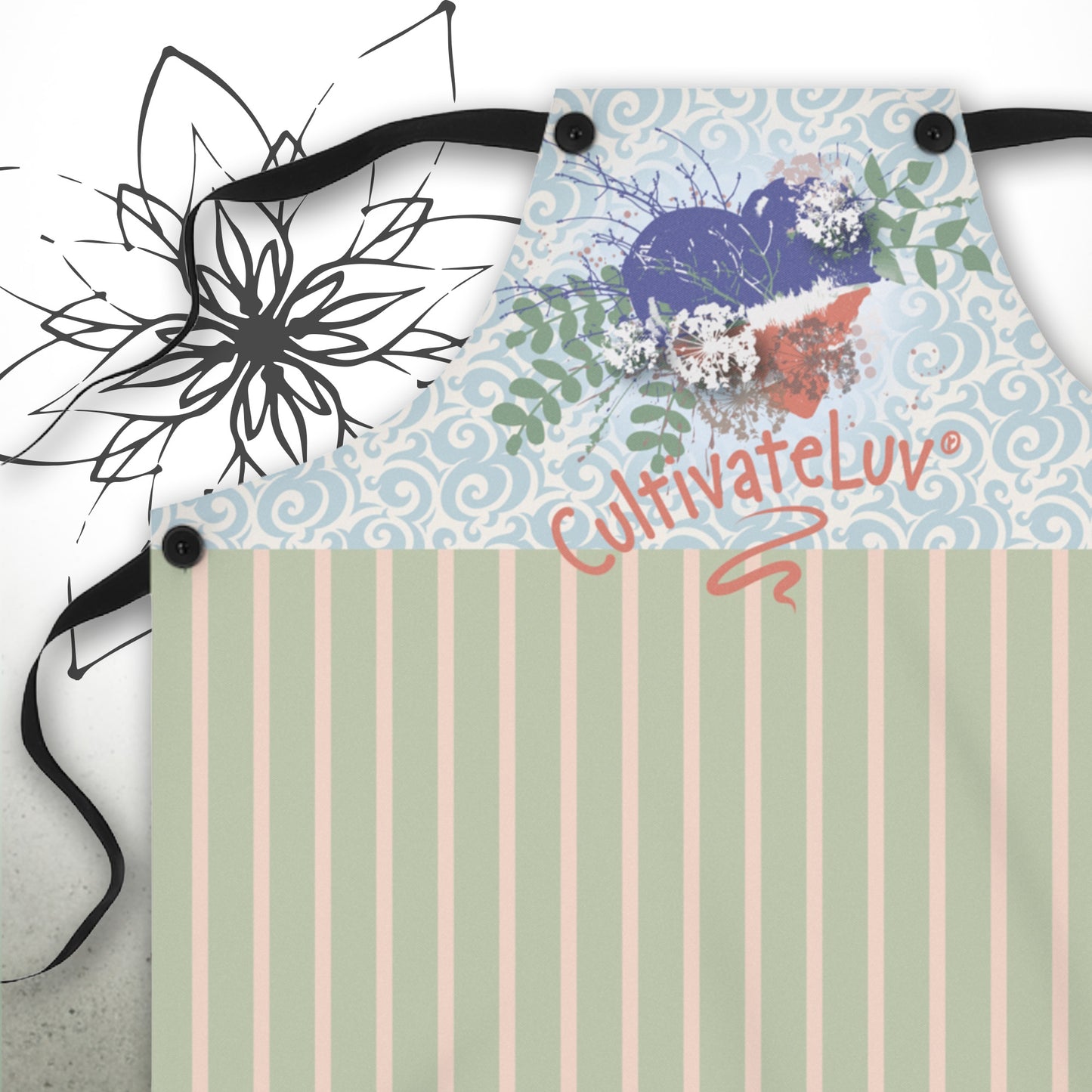 Garden Heart Graphic Apron - CultivateLuv® Collection