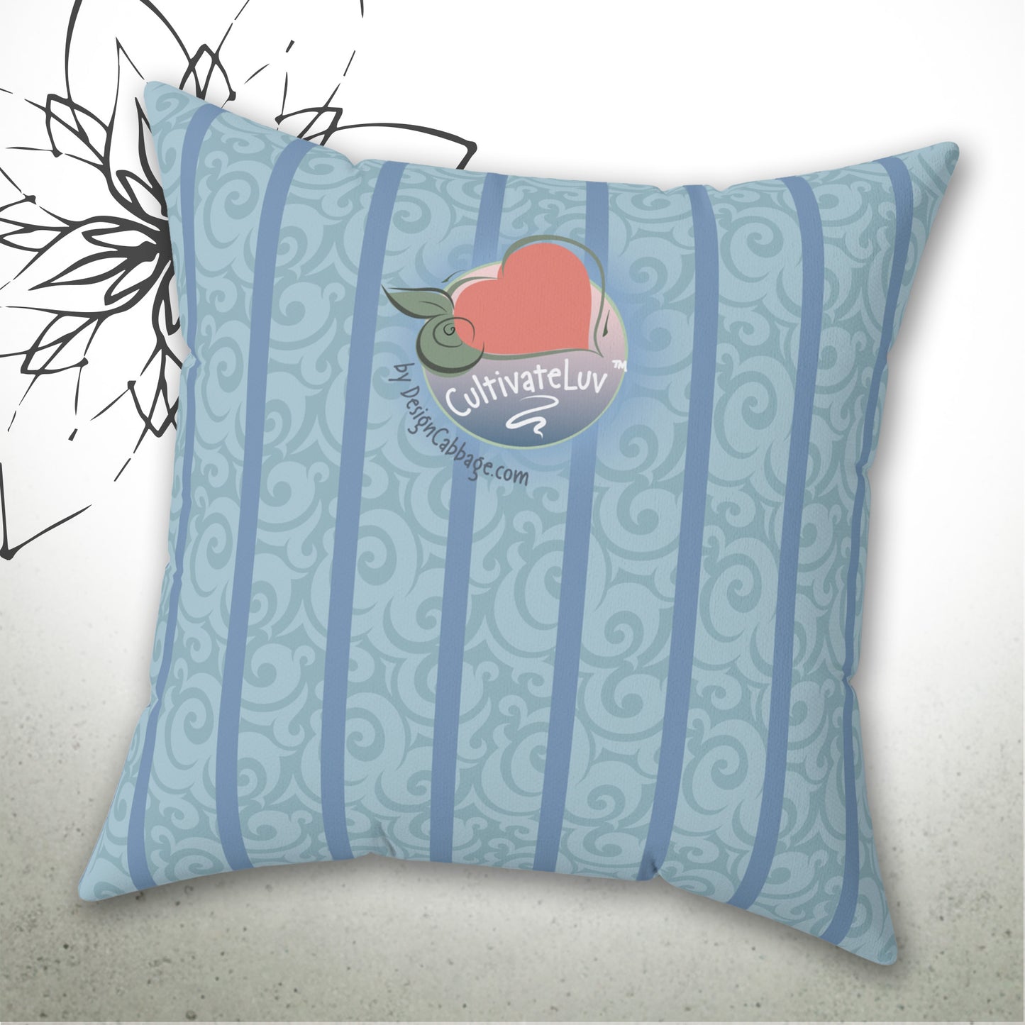 Garden Heart Graphic Throw Pillow - CultivateLuv™ Collection