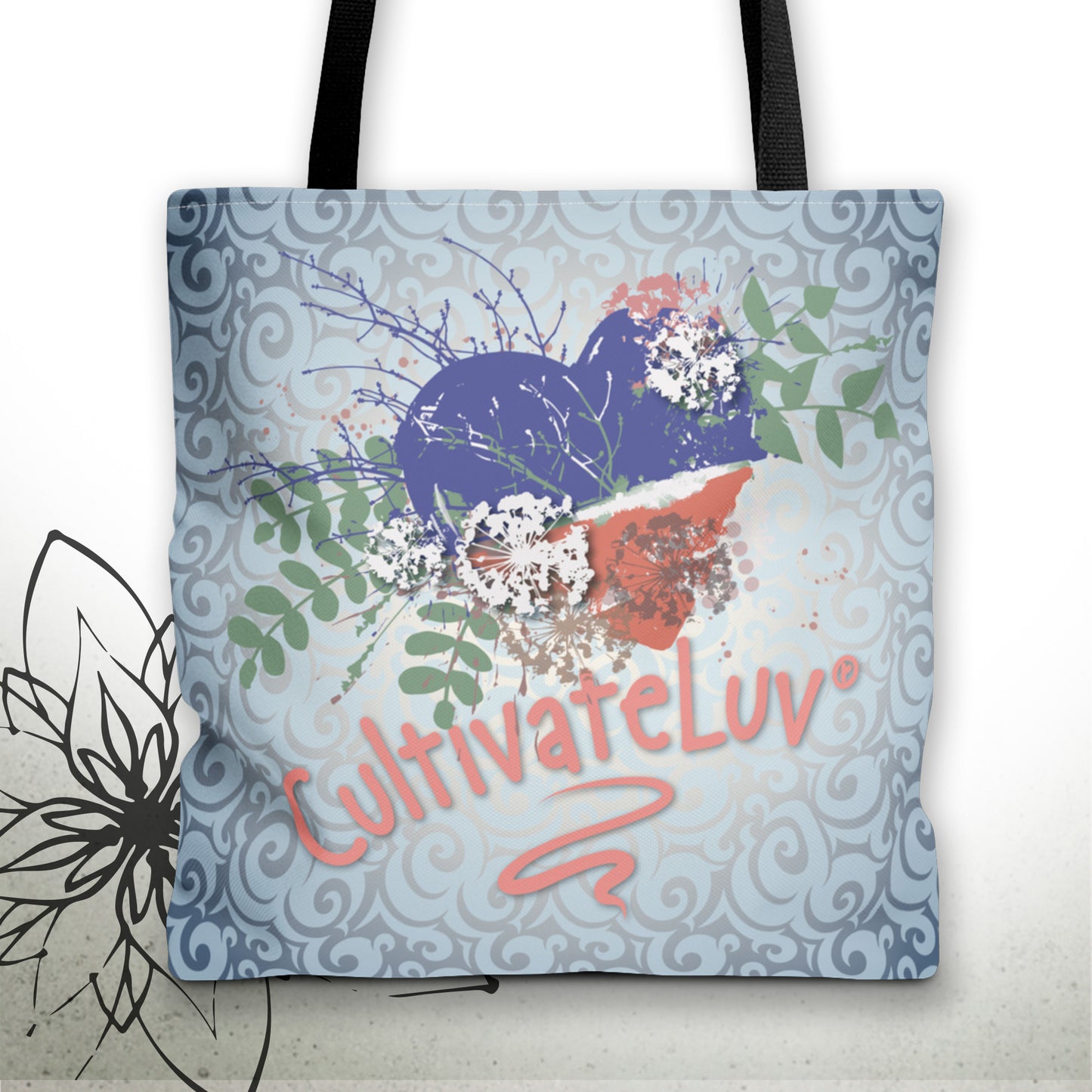 Garden Heart Graphic Tote Bag — CultivateLuv™ Collection
