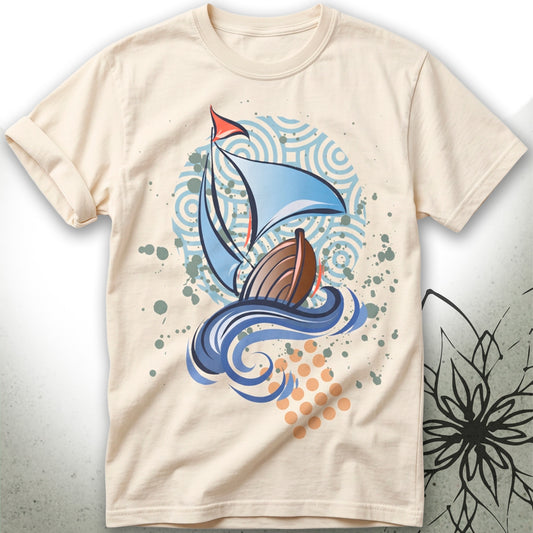 Sailboat Waves Unisex Graphic T-Shirt — BoatBird® Collection