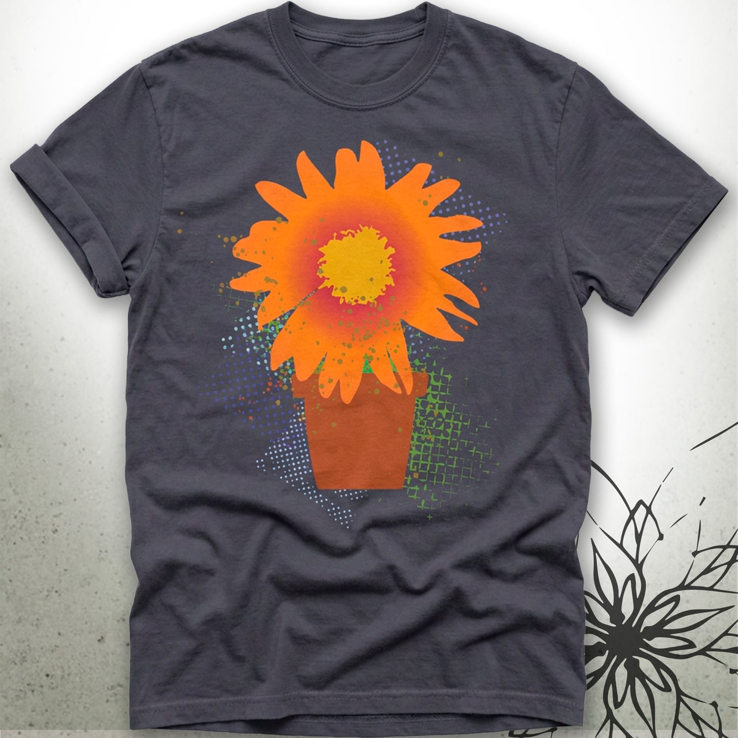 Sunflower Pot Unisex Graphic T-Shirt — GardenPress® Collection