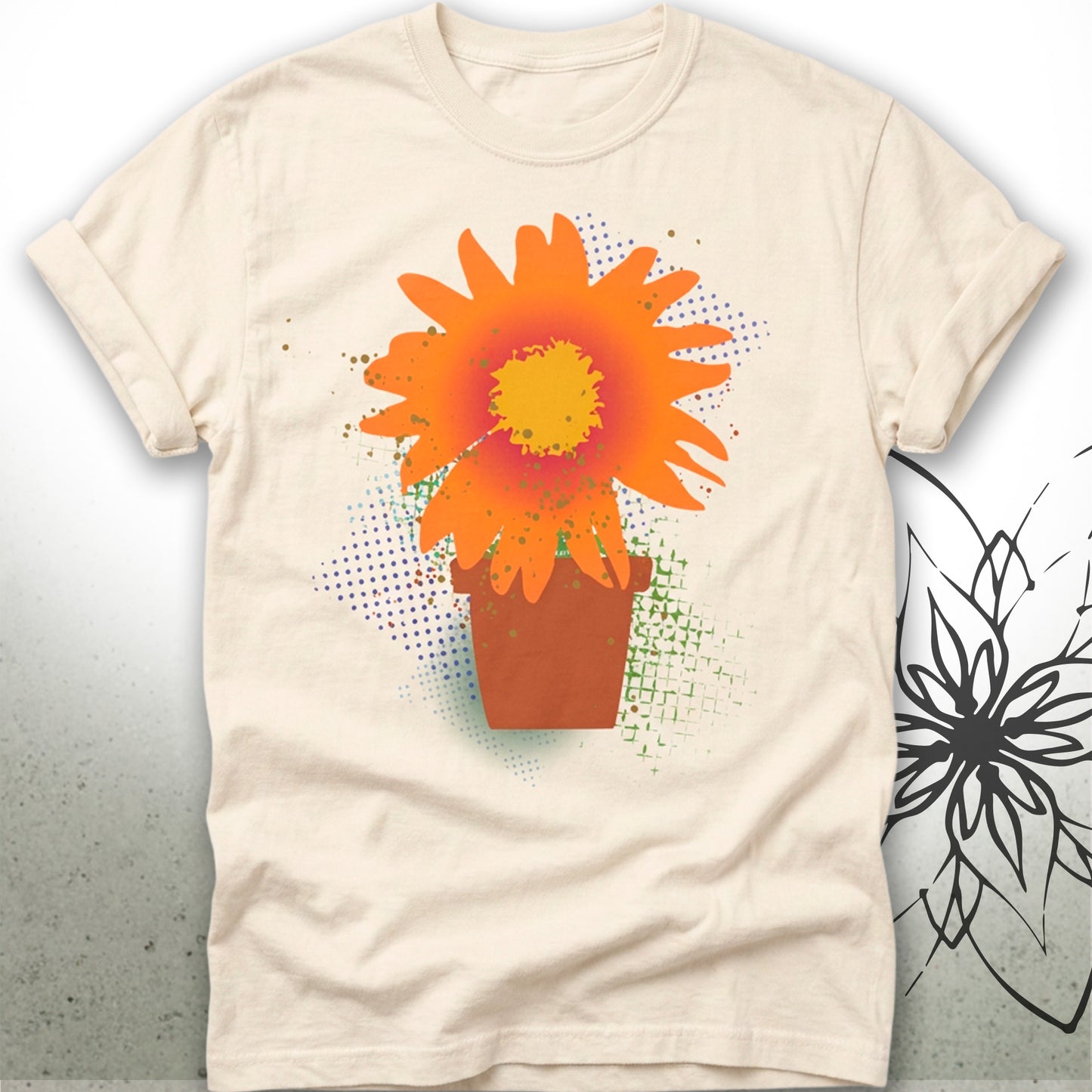 Sunflower Pot Unisex Graphic T-Shirt — GardenPress® Collection
