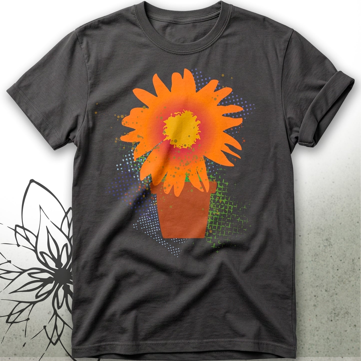 Sunflower Pot Unisex Graphic T-Shirt — GardenPress® Collection