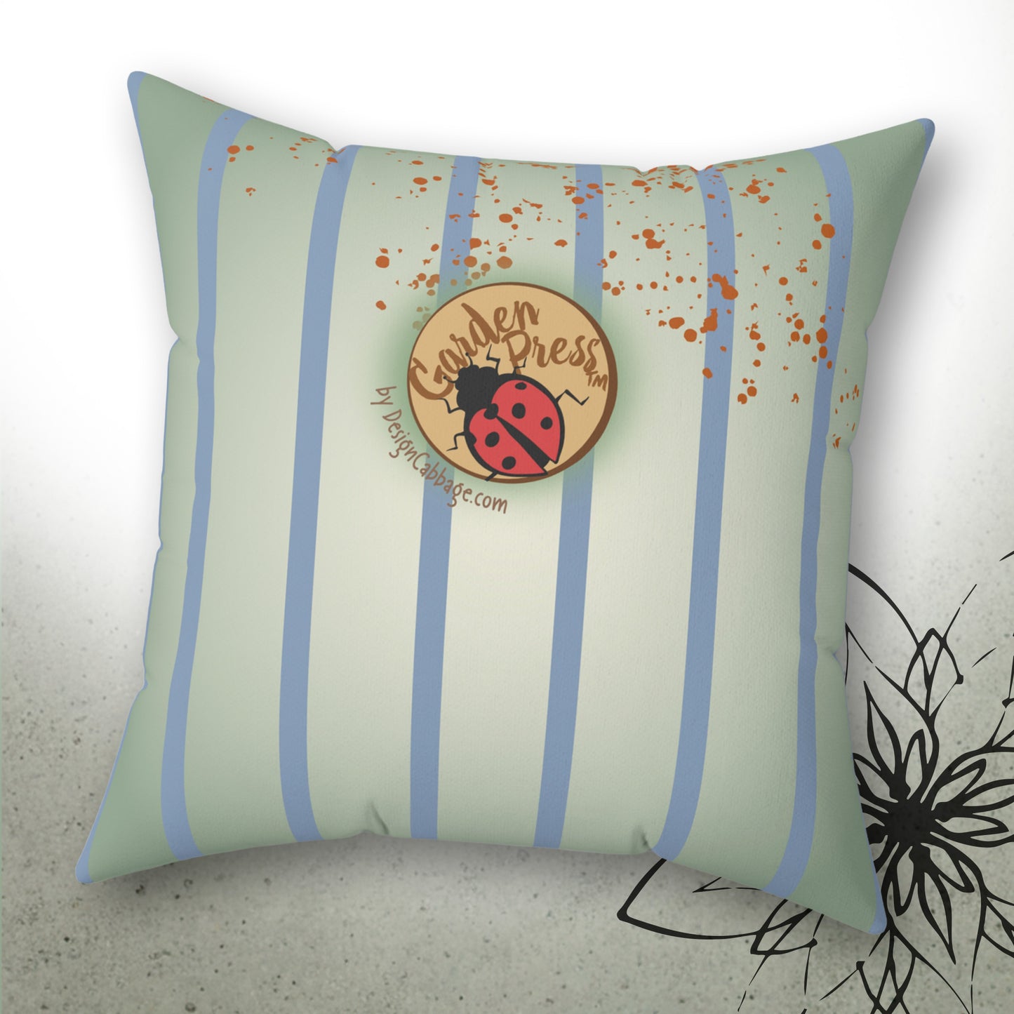Bunny Rabbit Garden Graphic Throw Pillow - GardenPress™ Collection
