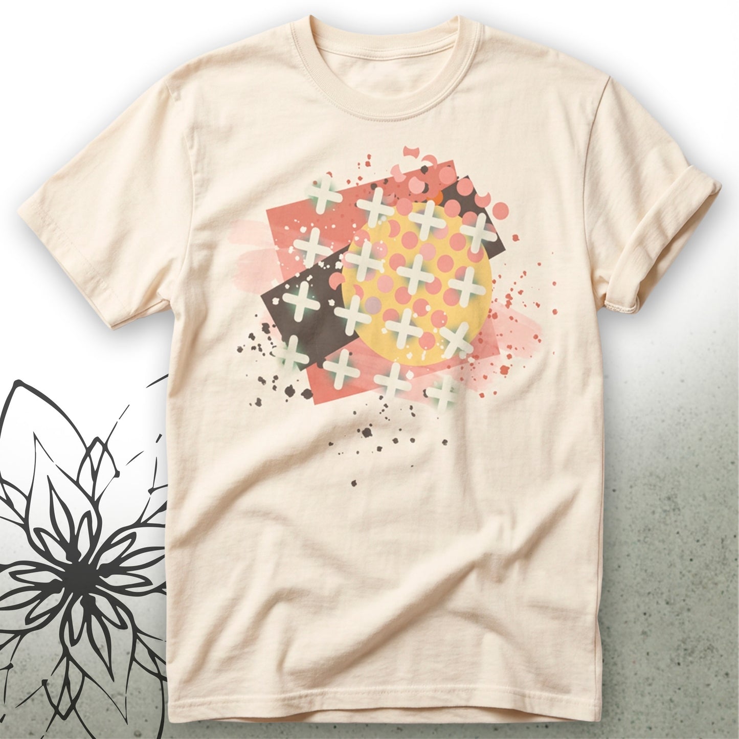 Abstract Pink Garden Unisex Graphic T-Shirt Tee — GardenPress® Collection