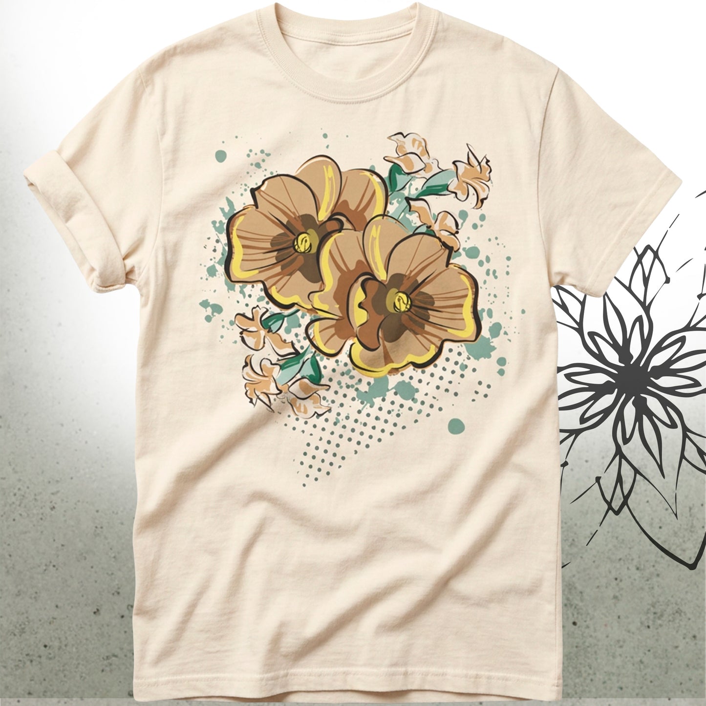 Vintage Poppy Floral Unisex Graphic T-Shirt Tee — GardenPress® Collection