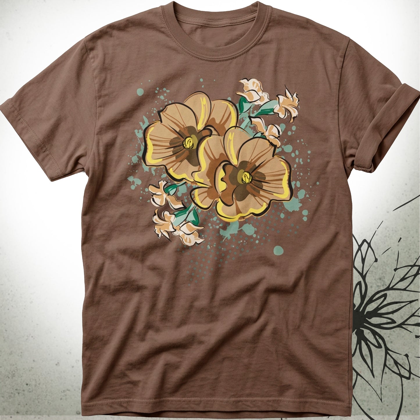 Vintage Poppy Floral Unisex Graphic T-Shirt Tee — GardenPress® Collection