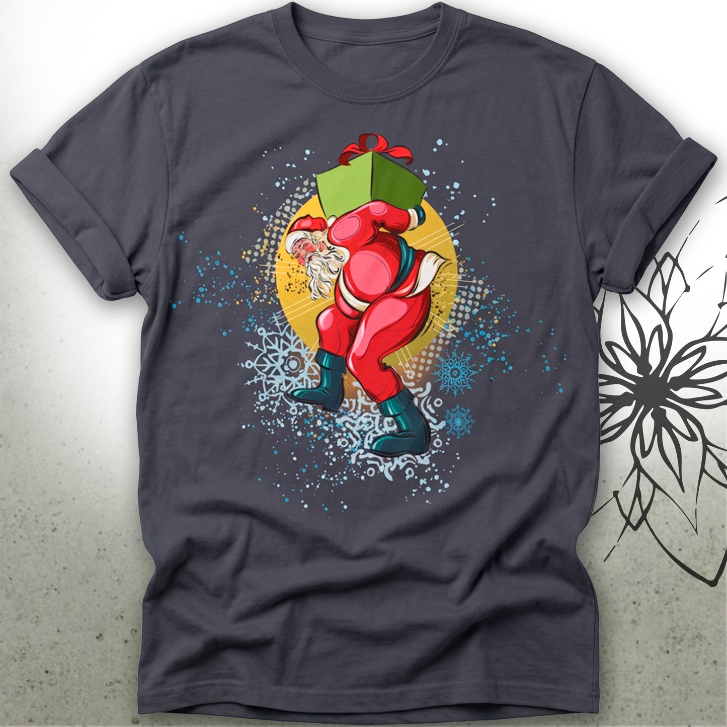 Christmas Santa Carrying Gift Unisex Graphic T-Shirt Tee — MoonSong® Collection