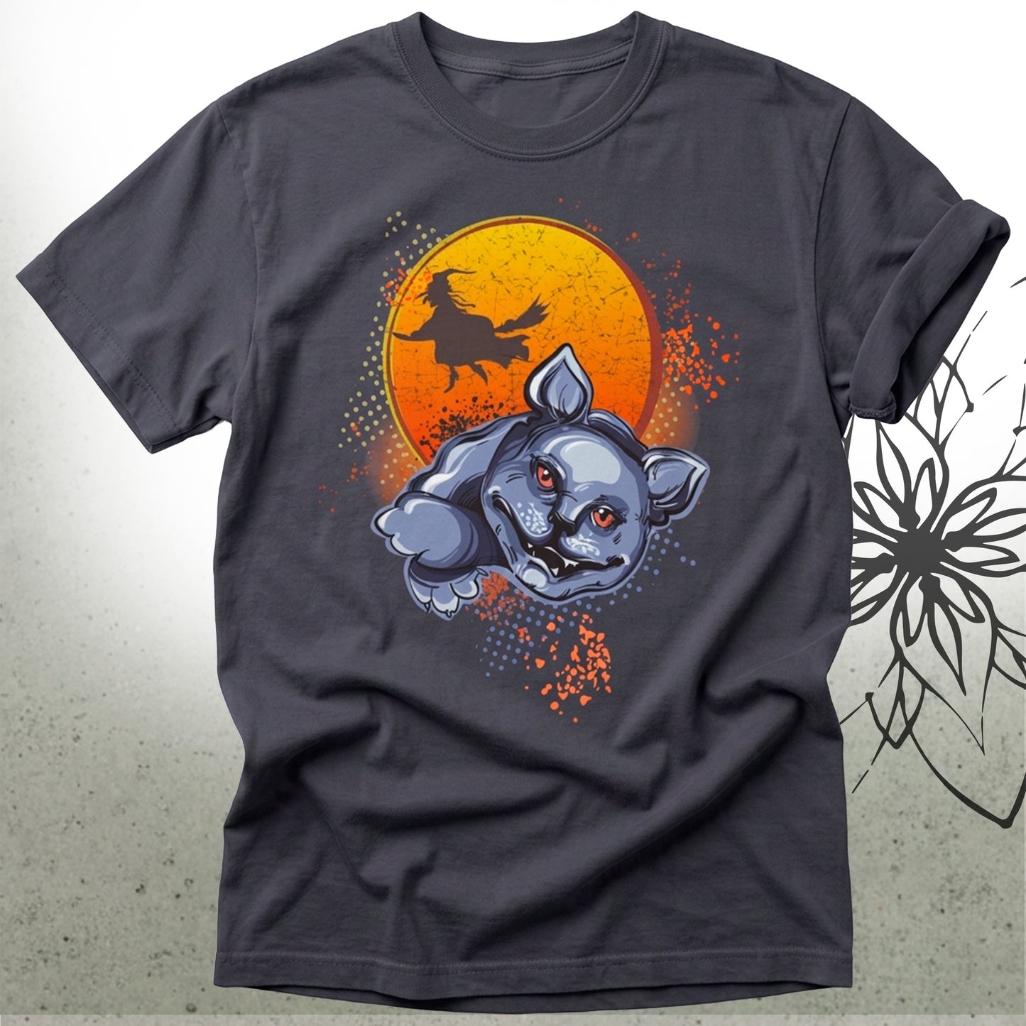 Halloween Cat & Witch Moon Unisex Graphic T-Shirt Tee — MoonSong® Collection