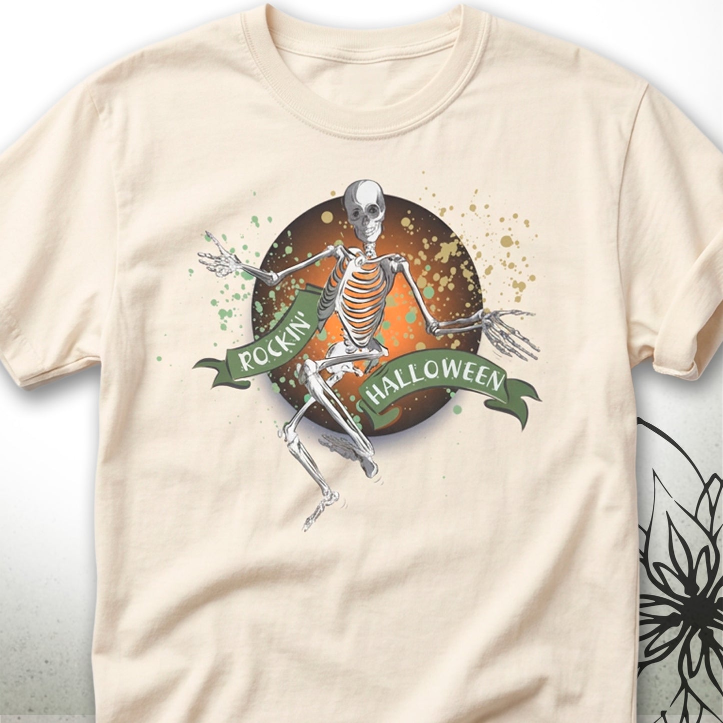 Dancing Skeleton Halloween Unisex Graphic T-Shirt Tee — MoonSong® Collection