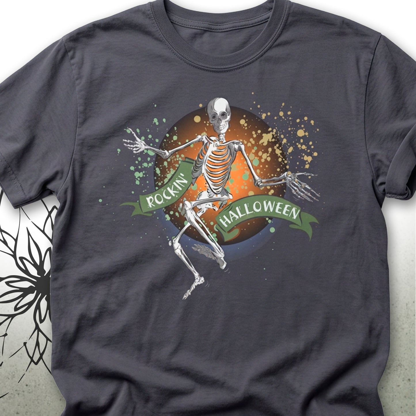 Dancing Skeleton Halloween Unisex Graphic T-Shirt Tee — MoonSong® Collection