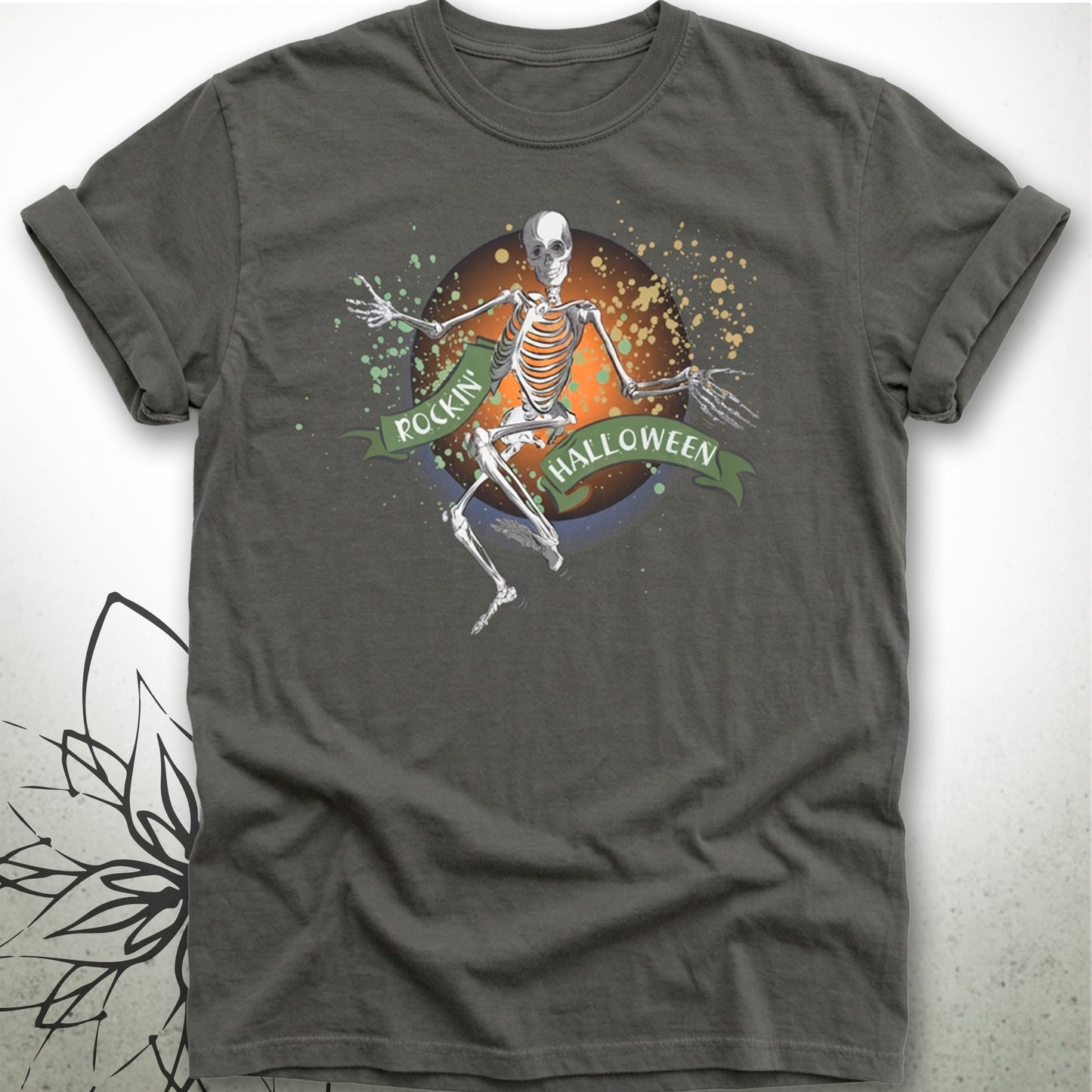 Dancing Skeleton Halloween Unisex Graphic T-Shirt Tee — MoonSong® Collection