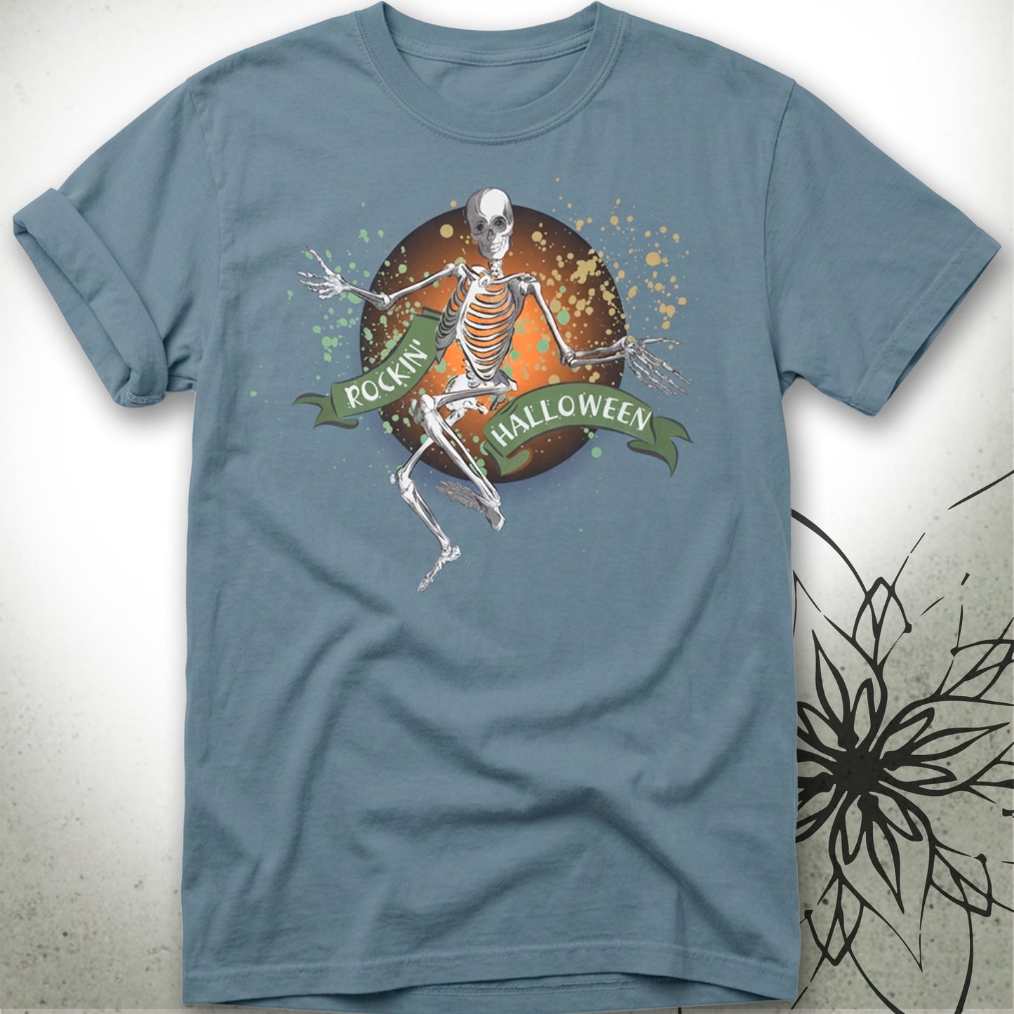 Dancing Skeleton Halloween Unisex Graphic T-Shirt Tee — MoonSong® Collection