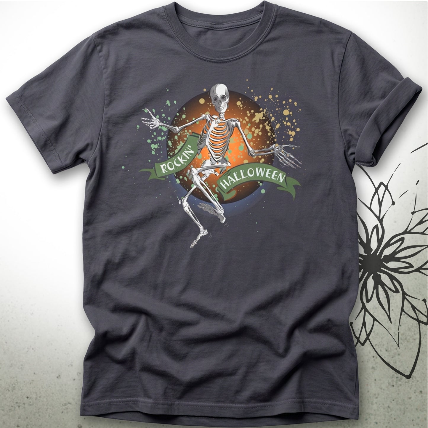 Dancing Skeleton Halloween Unisex Graphic T-Shirt Tee — MoonSong® Collection