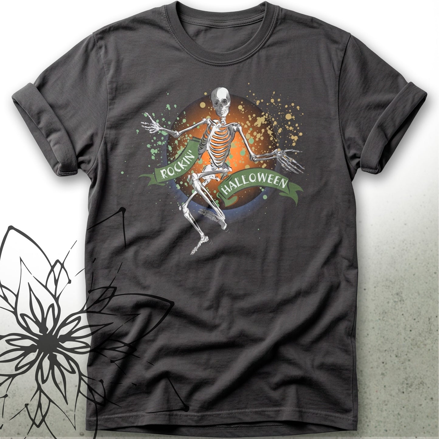 Dancing Skeleton Halloween Unisex Graphic T-Shirt Tee — MoonSong® Collection