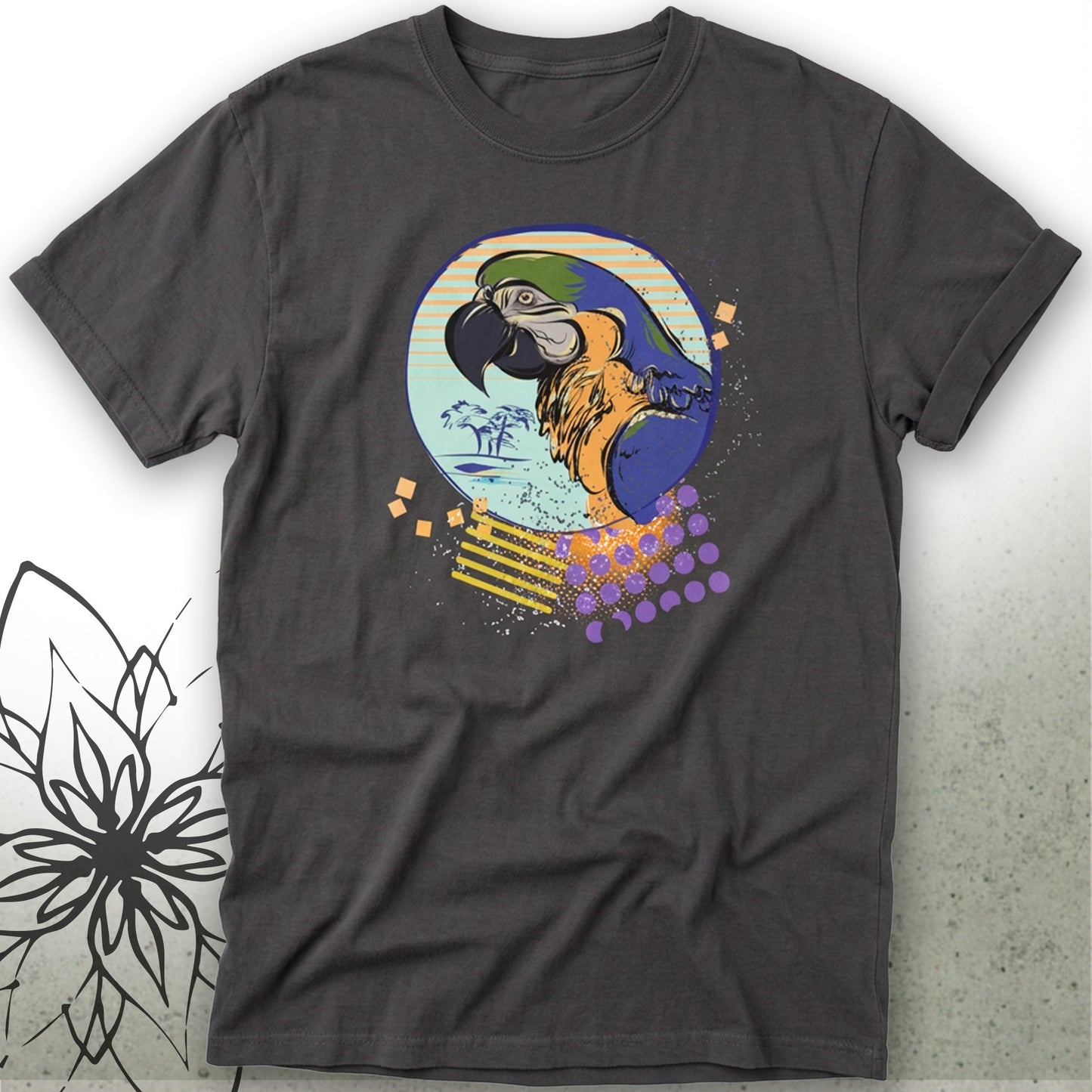 Tropical Macaw Unisex Graphic T-Shirt Tee — NomadDays® Collection