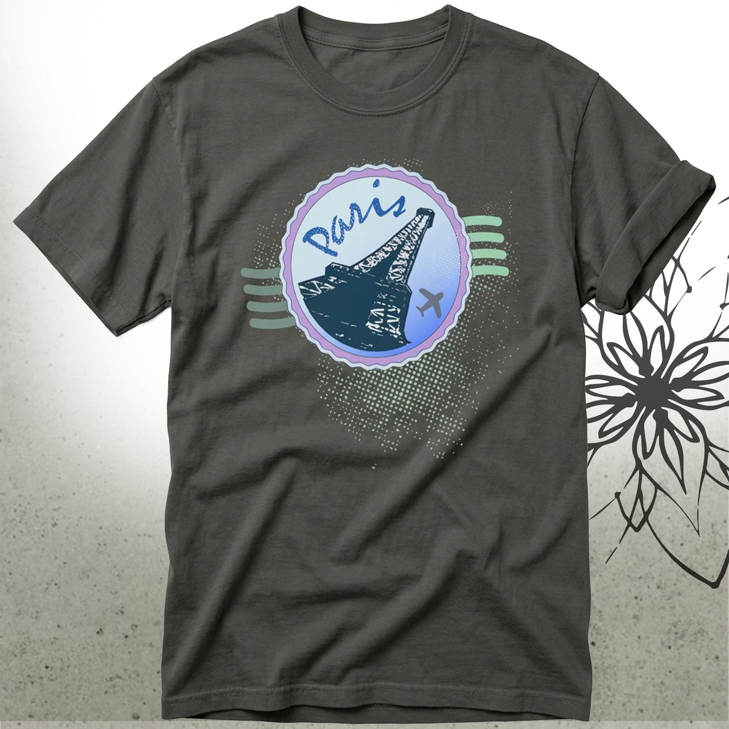 Vintage Paris Postmark Unisex Graphic T-Shirt Tee — NomadDays® Collection