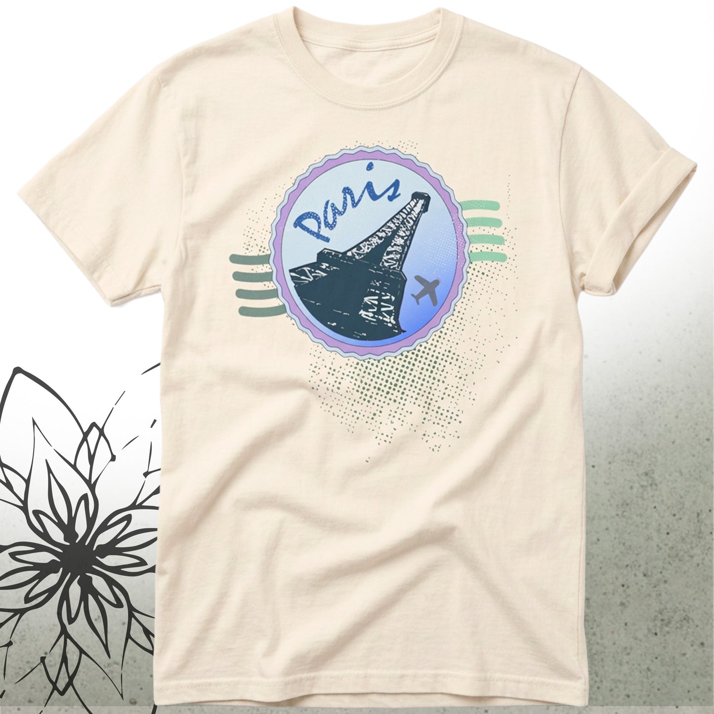 Vintage Paris Postmark Unisex Graphic T-Shirt Tee — NomadDays® Collection