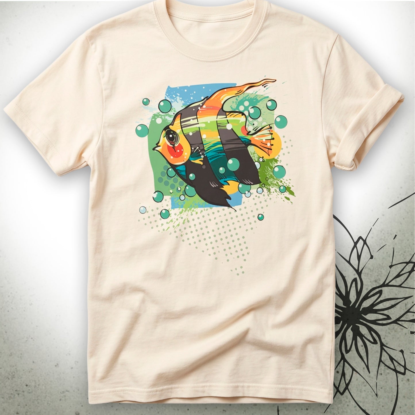 Colorful Tropical Angelfish Unisex Graphic T-Shirt Tee —  ScubaCrew® Collection