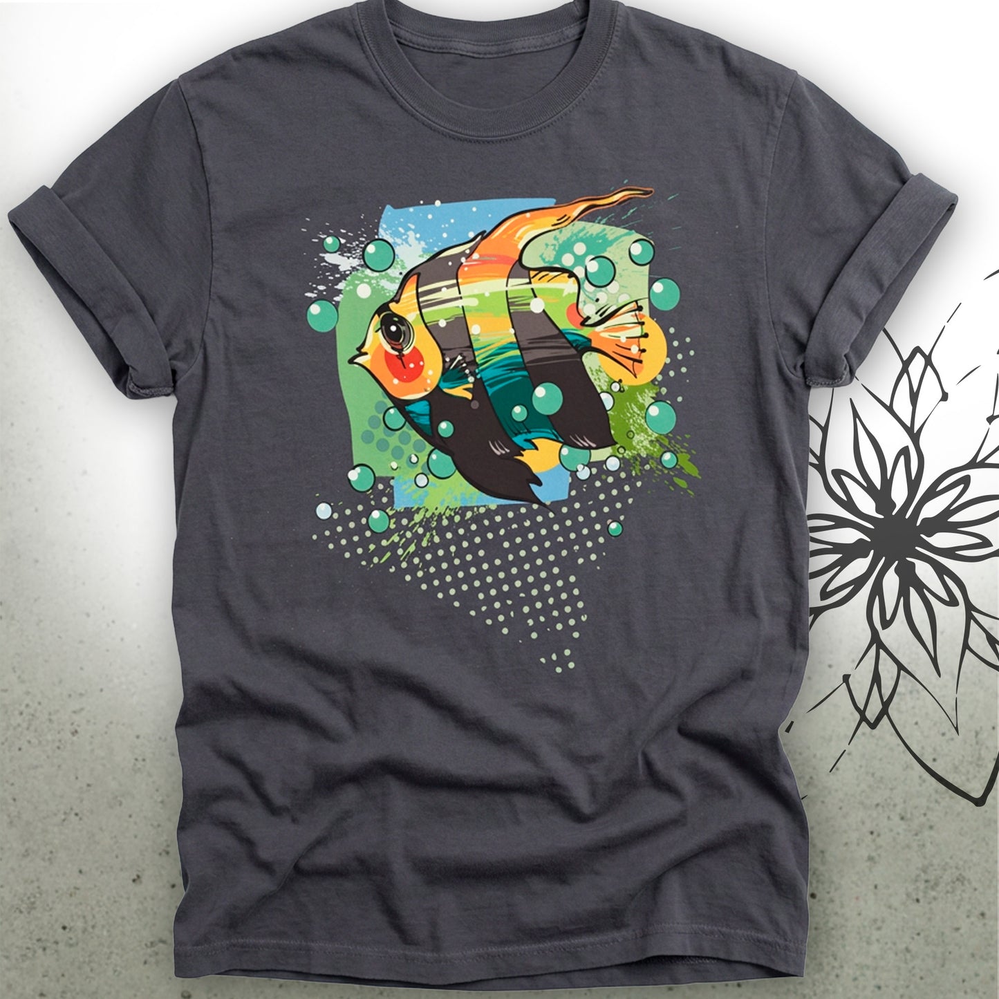 Colorful Tropical Angelfish Unisex Graphic T-Shirt Tee —  ScubaCrew® Collection