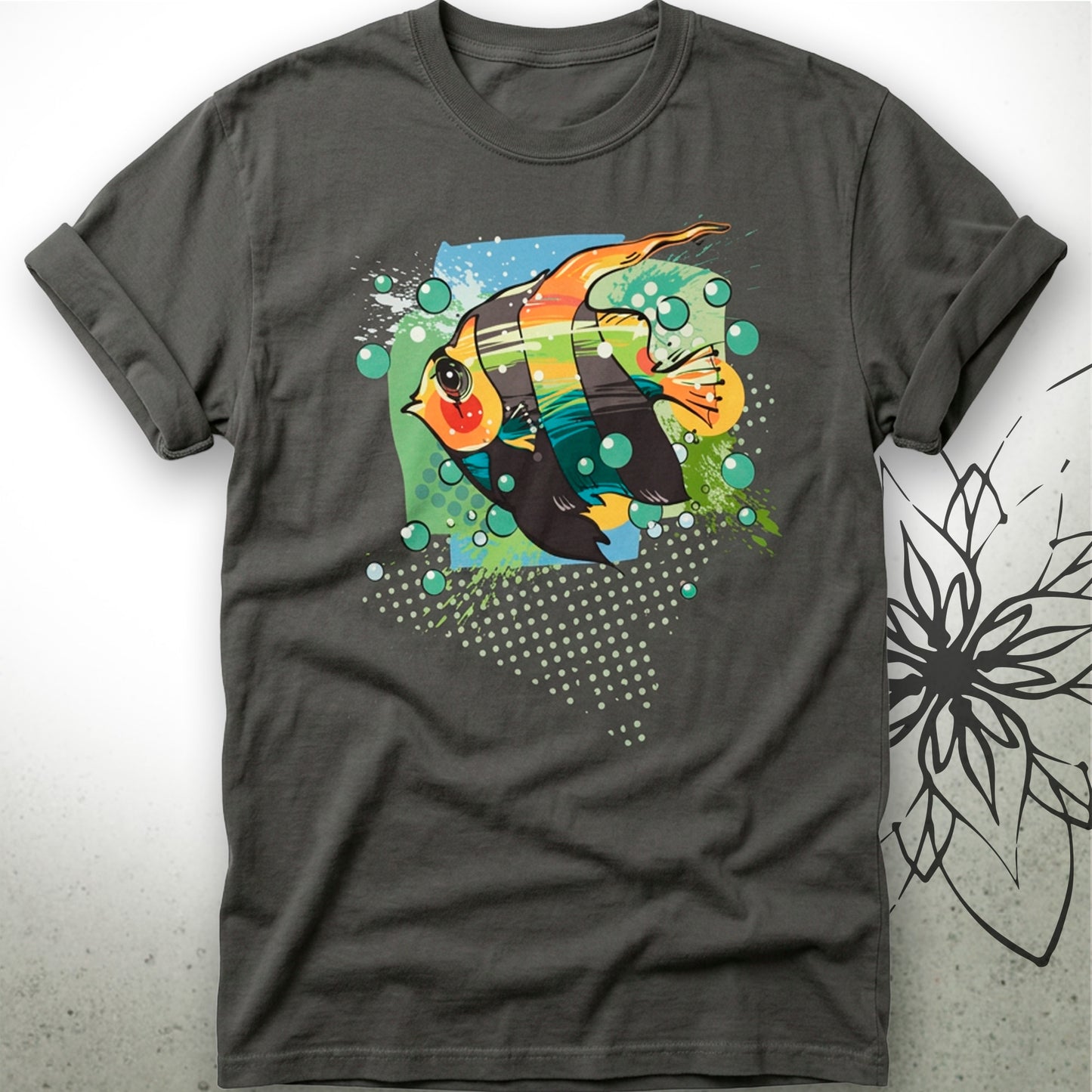 Colorful Tropical Angelfish Unisex Graphic T-Shirt Tee —  ScubaCrew® Collection
