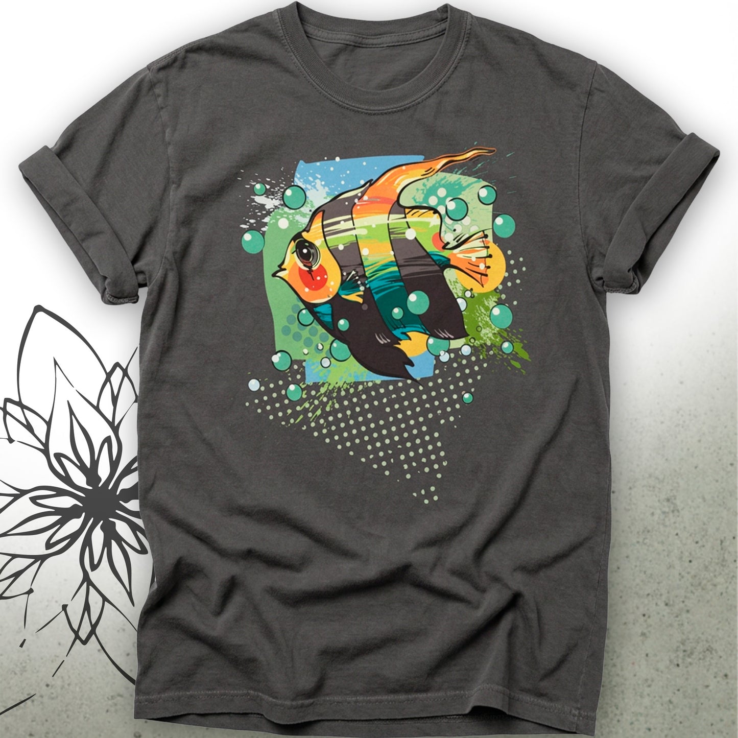 Colorful Tropical Angelfish Unisex Graphic T-Shirt Tee —  ScubaCrew® Collection