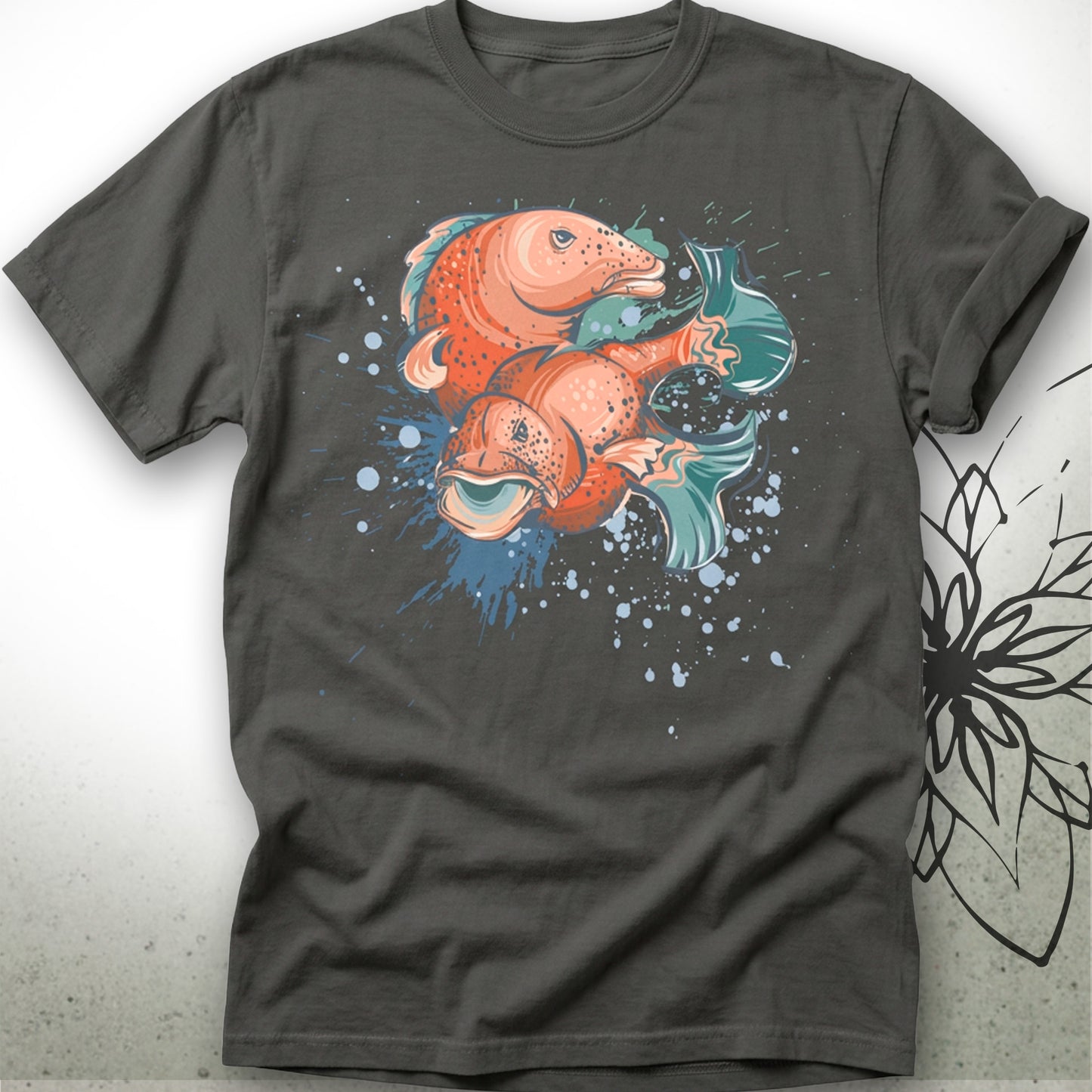 Vintage Koi Fish Unisex Graphic T-Shirt Tee — ScubaFish® Collection