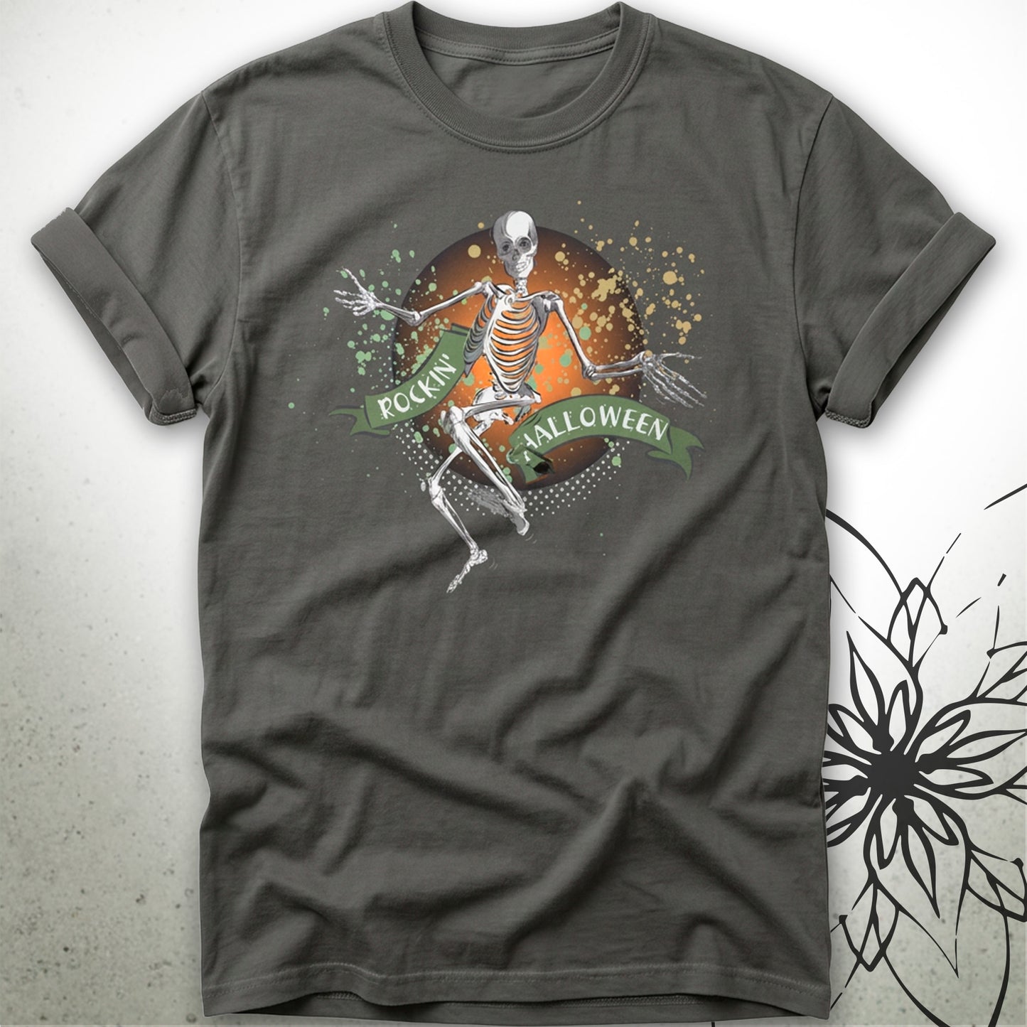 Dancing Skeleton Halloween Unisex Graphic T-Shirt Tee — MoonSong® Collection